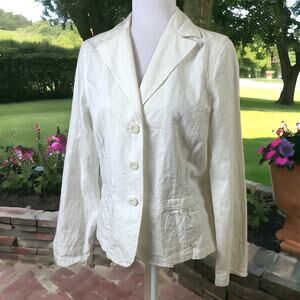 I.E. Relaxed Single-Breasted Eyelet Embroidered Spring Summer Blazer Jacket